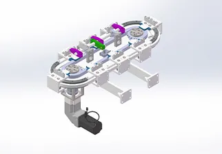 Vertical installation，Elliptical bottom plate chain，Double track front and back，Ring rail 255.8/3T，Light load