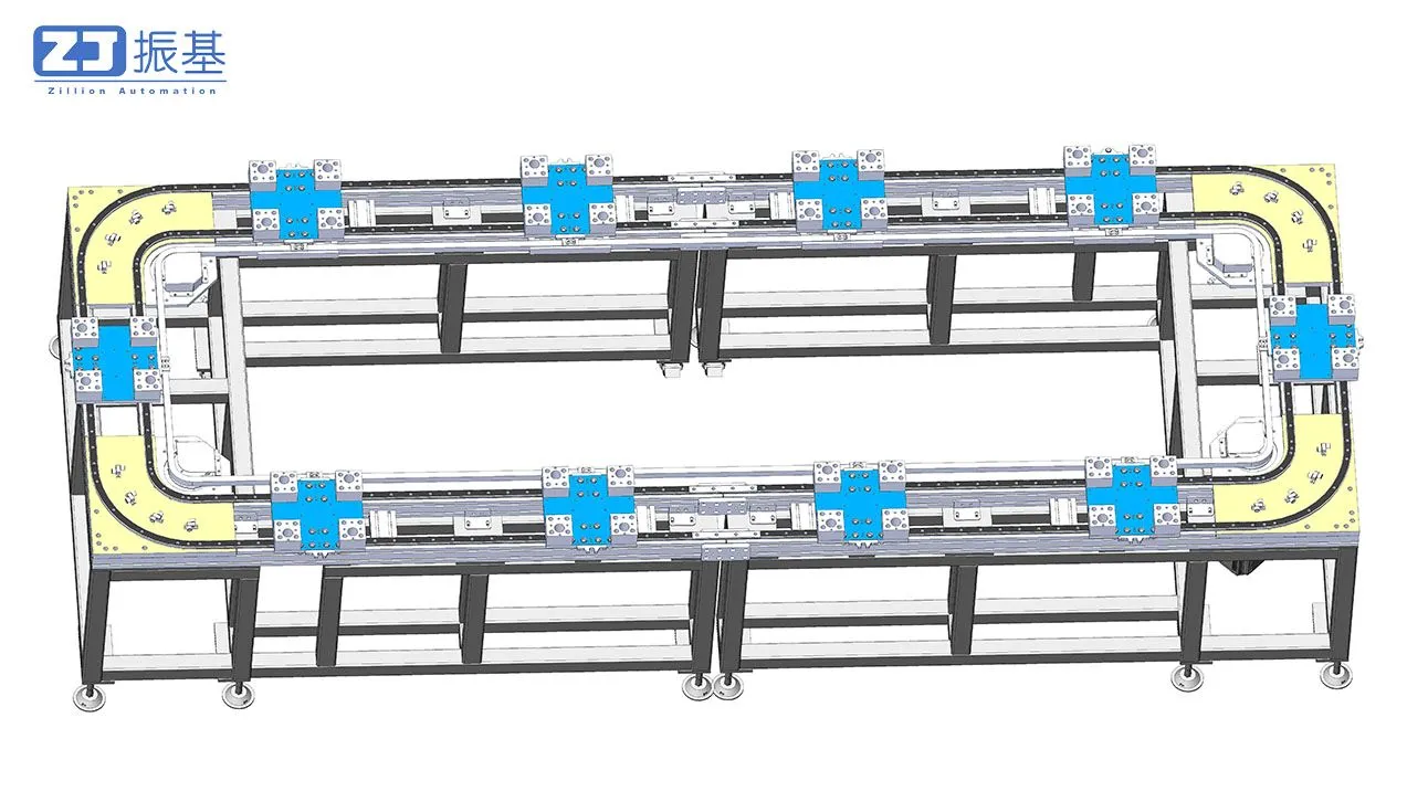 Double-rail circular guide rail conveyor line