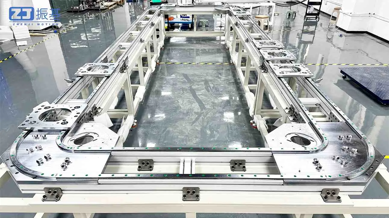 Double-rail circular guide rail conveyor line