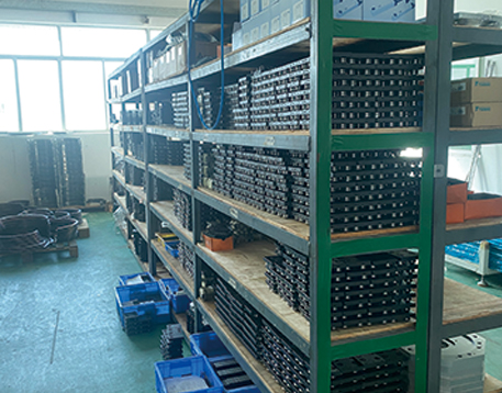 Standard circular guide rail conveyor systems inventory at Zhenji Automation warehouse