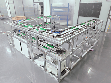 Dual-layer circular guide rail system with multi-level transport